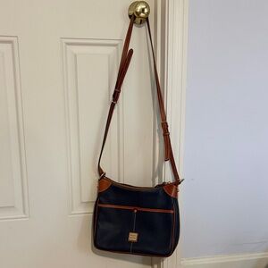 Dooney & Bourke Navy and Brown Shoulder Bag